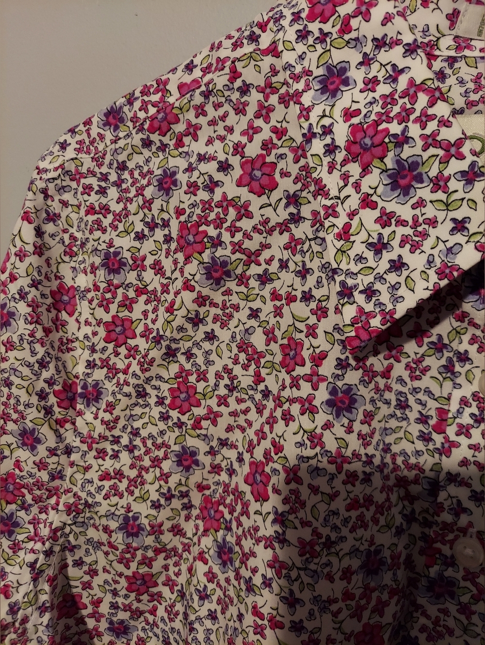 Orvis Floral Wrinkle Free Button Down Shirt 16 Cottagecore Preppy Office Career